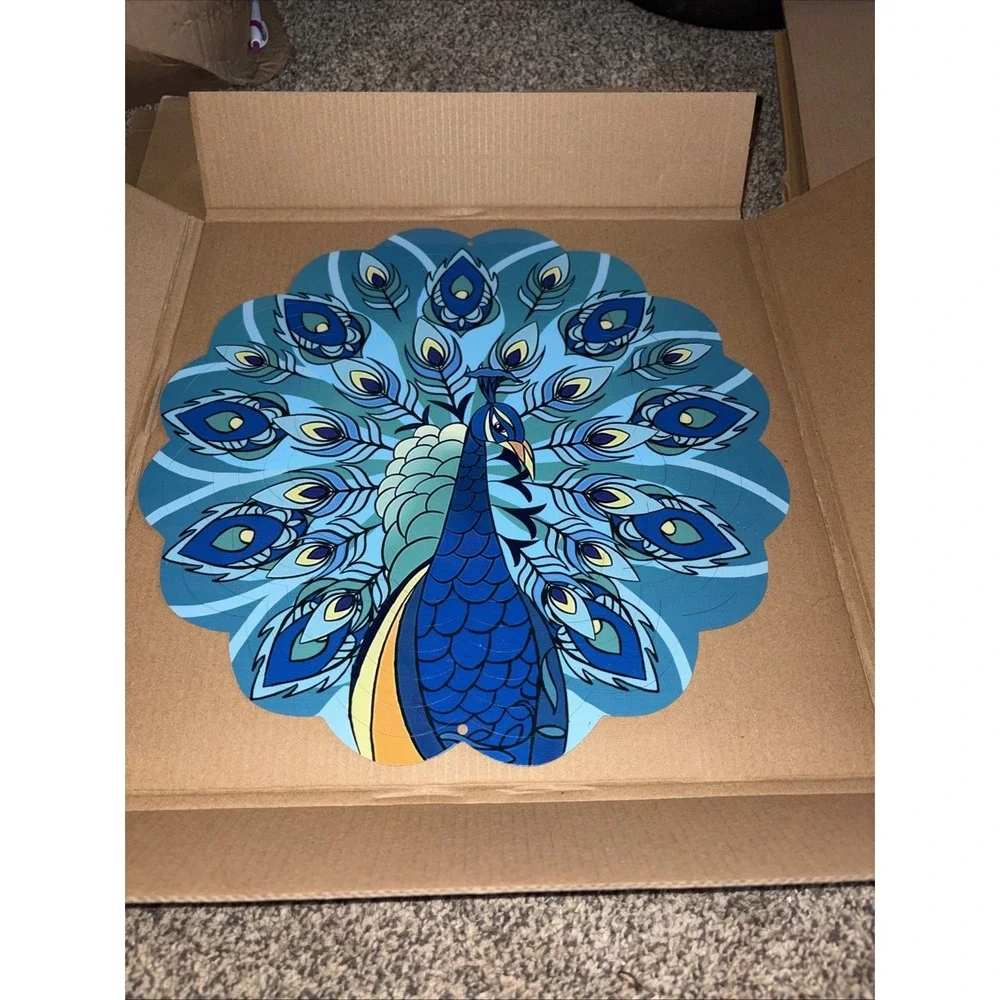 Peacock Metal Wind Spinner Yard Art